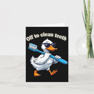 Tarjeta A limpiar dientes ganso divertido profesional dent