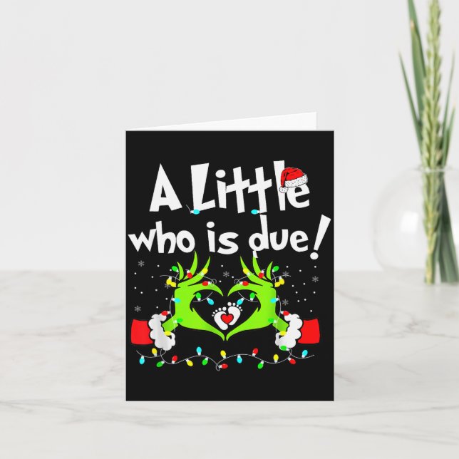 Tarjeta A Little Who Is Due Christmas Pregnancy Announceme (Anverso)