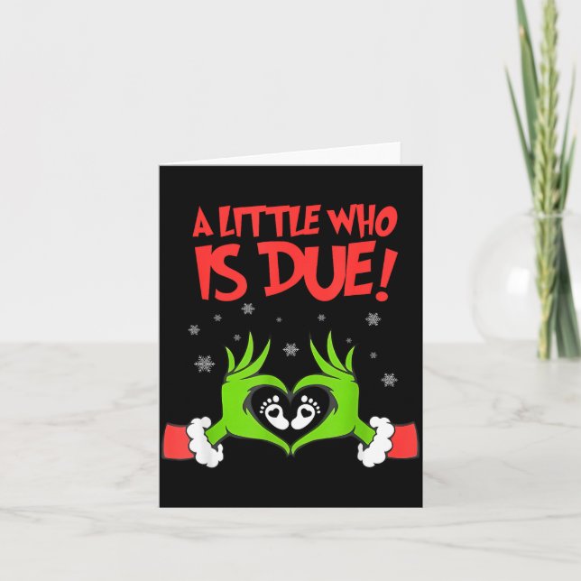 Tarjeta A Little Who Is Due Cute Christmas Pregnancy Annou (Anverso)