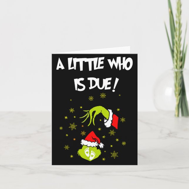 Tarjeta A Little Who Is Due Funny Christmas Pregnancy Anno (Anverso)