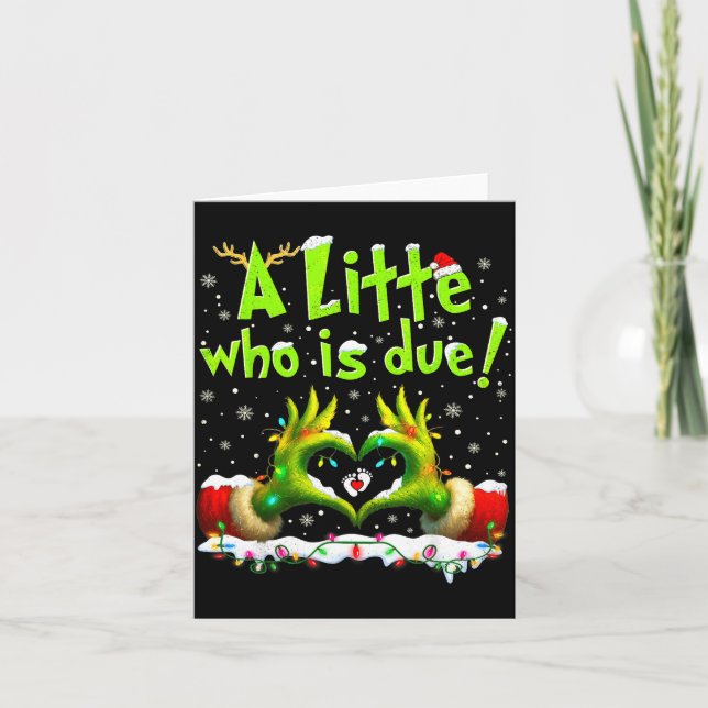 Tarjeta A Little Who Is Due Funny Christmas Pregnancy Anno (Anverso)