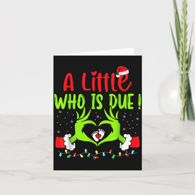 Tarjeta A Little Who Is Due Funny Christmas Pregnancy Anno (Anverso)