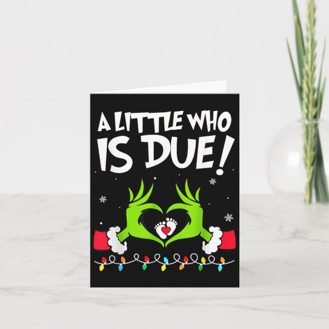 Tarjeta A Little Who Is Due Pregnancy Announcement Christm (Anverso)