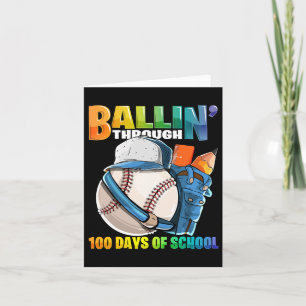 Tarjeta A Lo Largo De 100 Días Escolares De Béisbol Infant