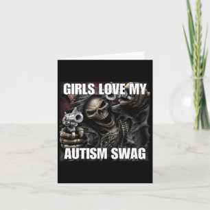 Tarjeta A los chicas les encanta mi autismo swag graciosa 