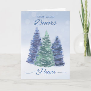 Tarjeta A los donantes fervientemente la paz con los árbol