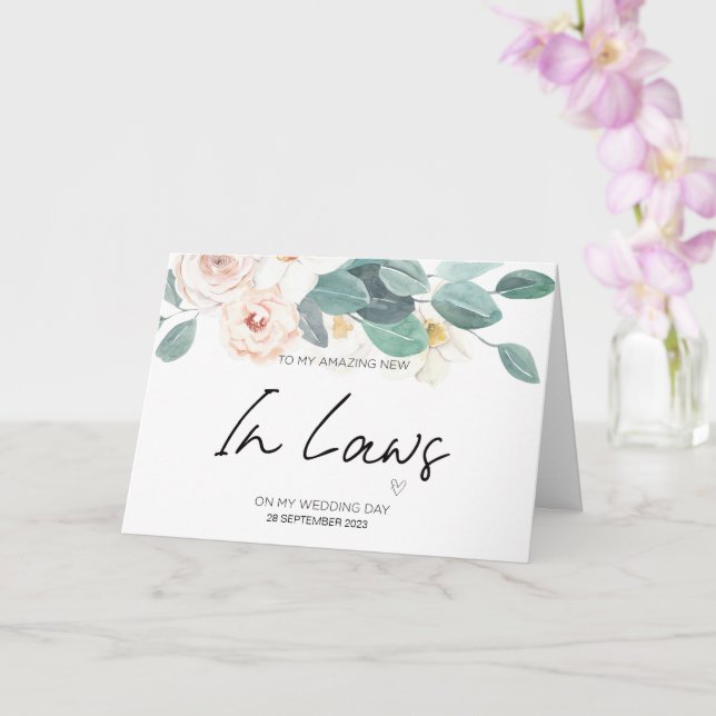 Tarjeta A los nuevos padres en el Boda de Derecho, gracias (Orquídea)