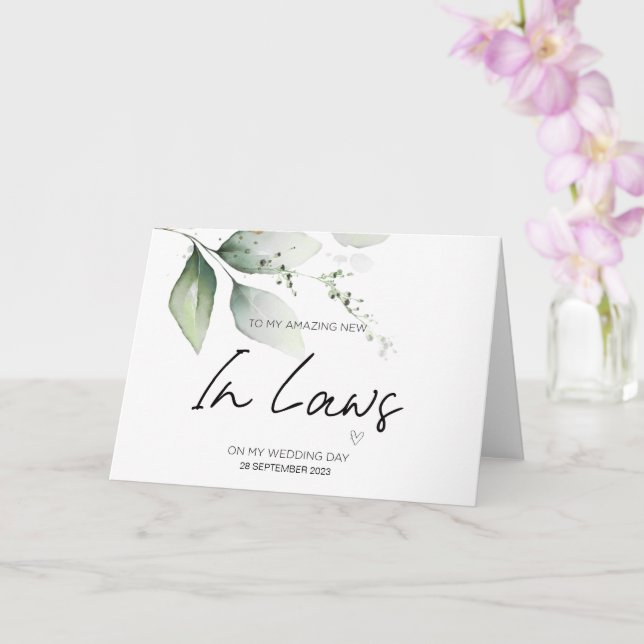 Tarjeta A los nuevos padres en el Boda de Derecho, gracias (Orquídea)