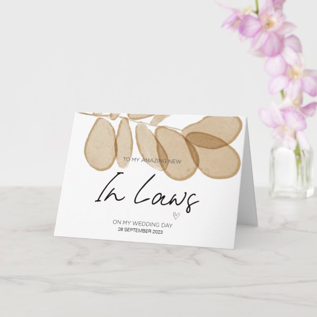 Tarjeta A los nuevos padres en el Boda de Derecho, gracias (Orquídea)