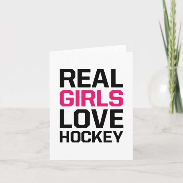 Tarjeta A los verdaderos Chicas les encanta el hockey en b (Anverso)