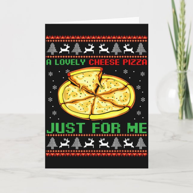 Tarjeta A Lovely Cheese Zza Just For Me Christmas Tree  (Anverso)