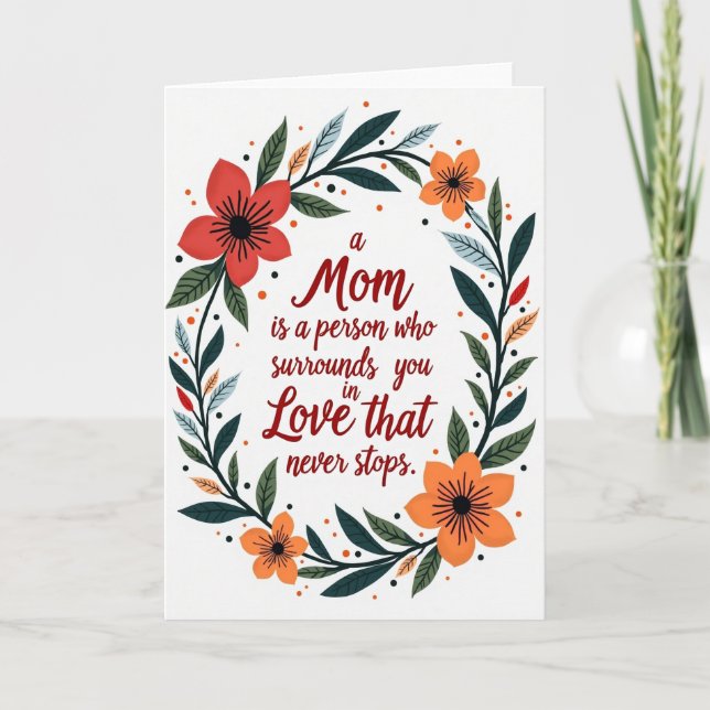 Tarjeta A Loving Mom Floral Frame Card (Anverso)