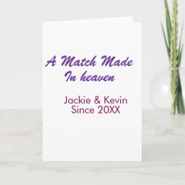 Tarjeta A match made in heaven purple mauve since year nam