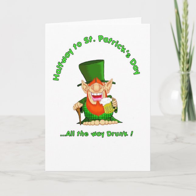 Tarjeta A medio camino del Día de San Patricio (Anverso)