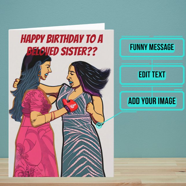 Tarjeta A Menudo Lucho Con Mi Hermana Cumpleaños (This card is for that sister in your life that you may often fight or argue with.)