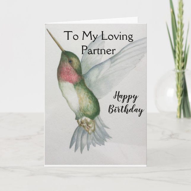 Tarjeta A Mi Amante Pareja Feliz Cumpleaños Hummingbird (Anverso)