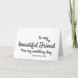Tarjeta A Mi Amiga en Mi Día de Boda desde Novia