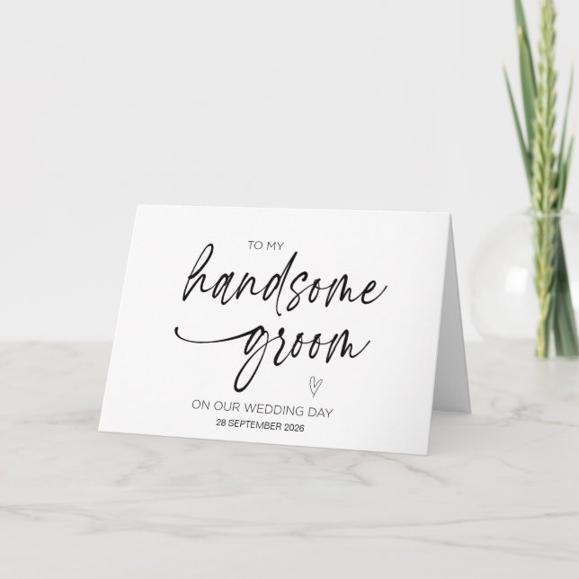 Tarjeta A mi apuesto novio en nuestro día de bodas de espo (Anverso)