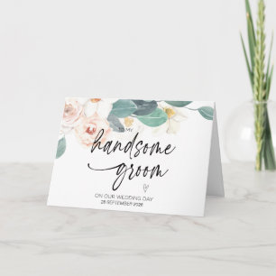 Tarjeta A mi apuesto novio en nuestro día de bodas de espo