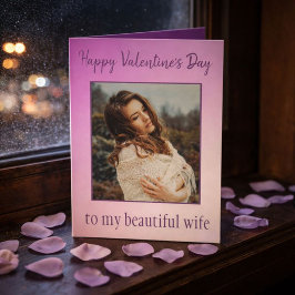 Tarjeta A mi bella esposa: foto de San Valentín púrpura