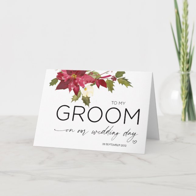 Tarjeta A mi Boda de Groom regalo de Navidades de novias (Anverso)