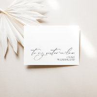 Tarjeta "A mi cuñada en el día de mi boda"