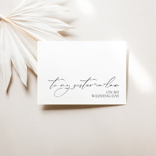 Tarjeta "A mi cuñada en el día de mi boda"