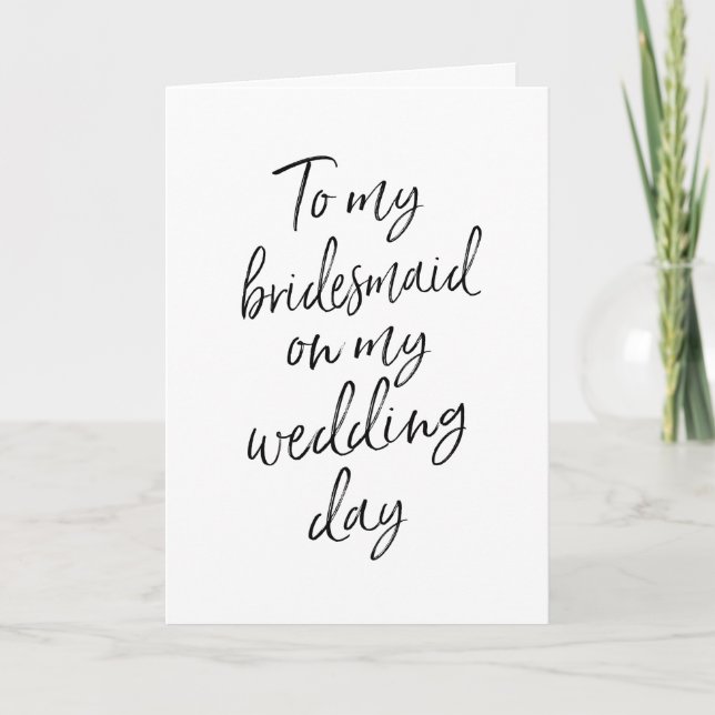 Tarjeta A mi dama de honor en mi boda | Elegante (Anverso)