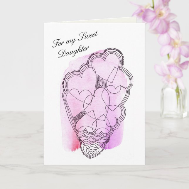 Tarjeta A Mi Dulce Hija, Un Valentín (Orquídea)