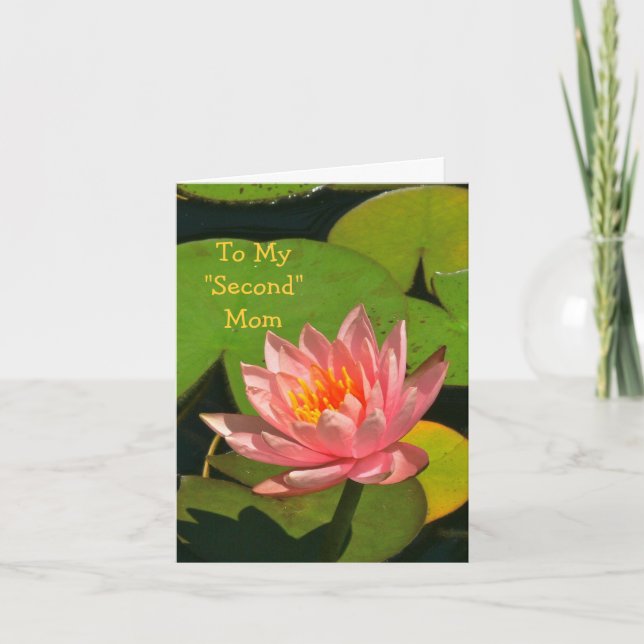 TARJETA "A MI 'EN SEGUNDO LUGAR FLOR ROSADO DE LOTUS 'DE (Anverso)
