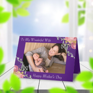 Tarjeta A mi esposa en el día de la madre con foto