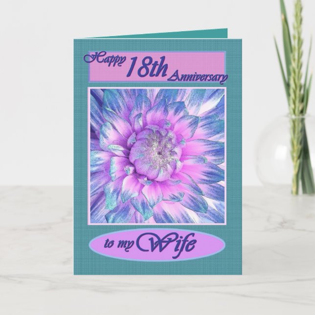 Tarjeta A mi esposa - Feliz 18° aniversario (Anverso)
