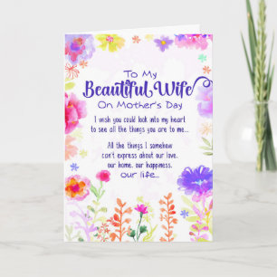 Tarjeta A mi esposa hermosa el el día de madre