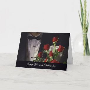 Tarjeta A mi esposa o marido en nuestro día de boda