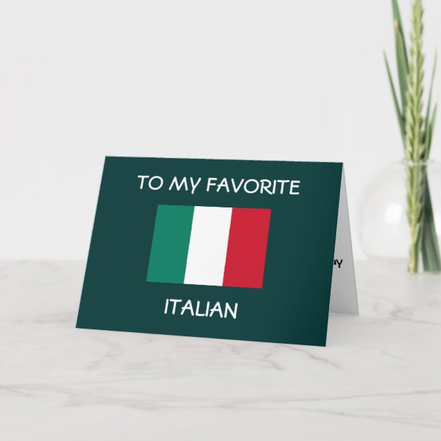 TARJETA "A MI FAVORITO *****ITALIANO*** FELIZ CUMPLEAÑOS (Anverso)