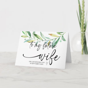 Tarjeta A mi futura esposa de Groom en nuestro día de boda