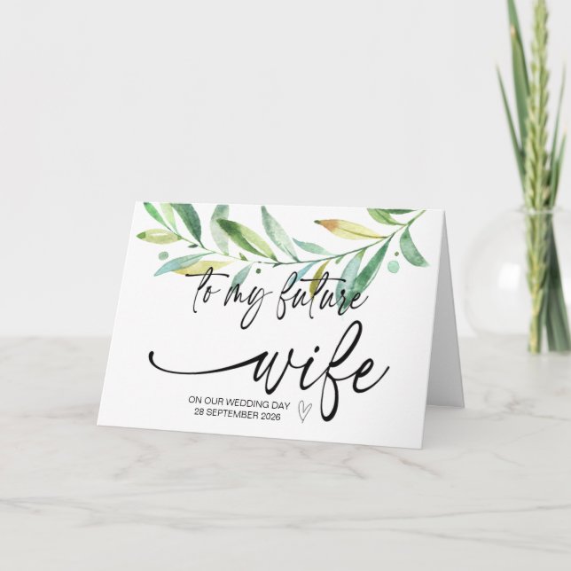 Tarjeta A mi futura esposa de Groom en nuestro día de boda (Anverso)