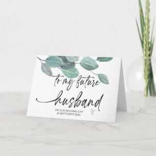 Tarjeta A mi futuro esposo de novia en auto el día de la b