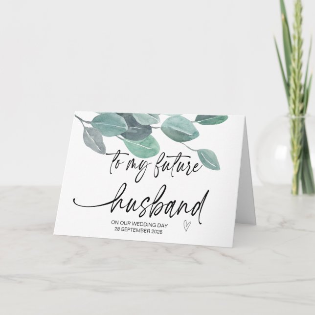 Tarjeta A mi futuro esposo de novia en auto el día de la b (Anverso)