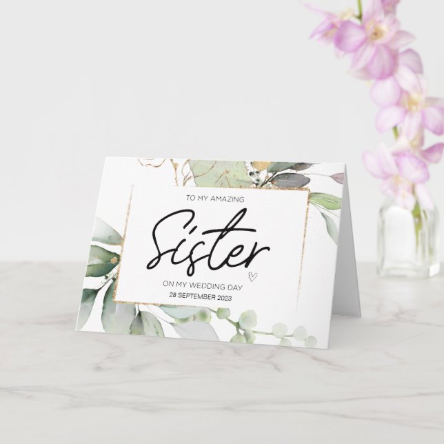 Tarjeta A Mi Hermana Boda Gracias Desde Brides Groom (Orquídea)