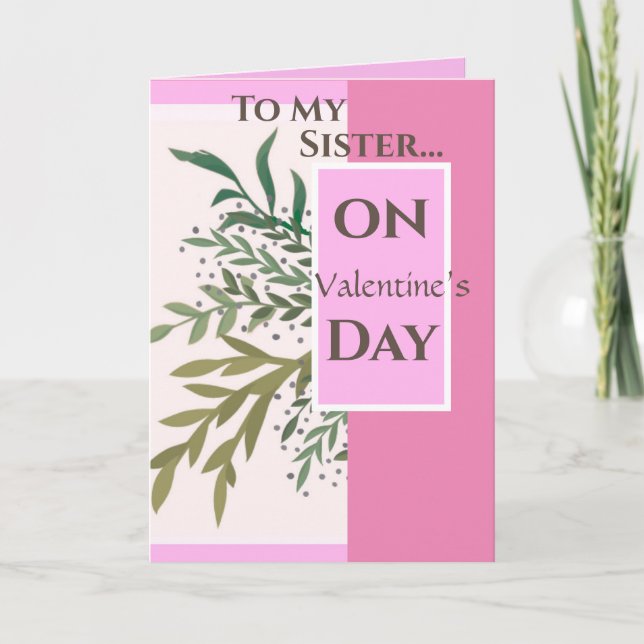 Tarjeta "¡A mi hermana en el Día de San Valentín!" Valenti (Anverso)