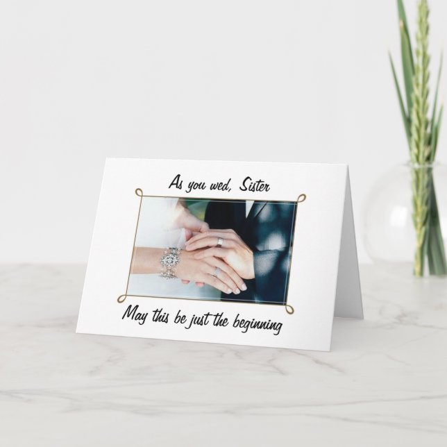 TARJETA A MI HERMANA EN SU DÍA DE BODA (Anverso)