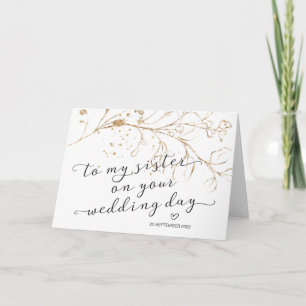 Tarjeta A mi hermana Novia Boda Día Regalo Elegante Tarjet