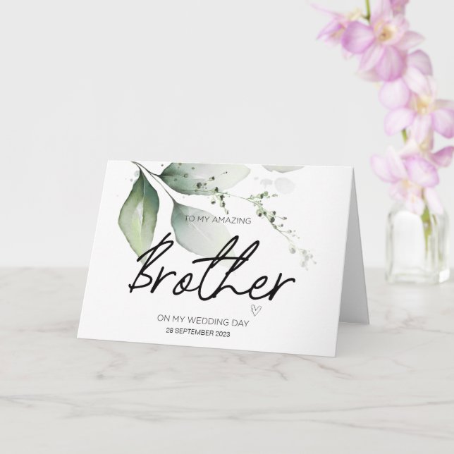 Tarjeta A Mi Hermano Boda Gracias Desde Brien Groom C (Orquídea)