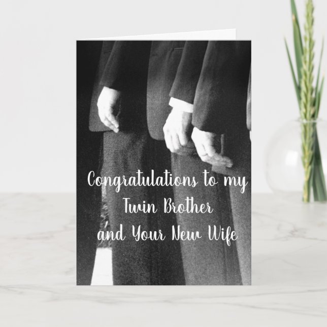 TARJETA A MI **HERMANO DE TWIN** EN SU DÍA DE BODA (Anverso)