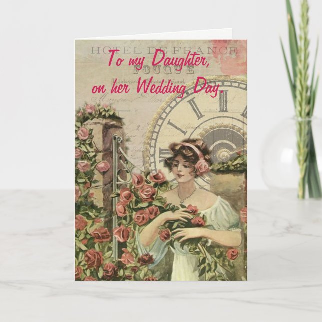 Tarjeta A mi hija, el día de su boda. (Anverso)