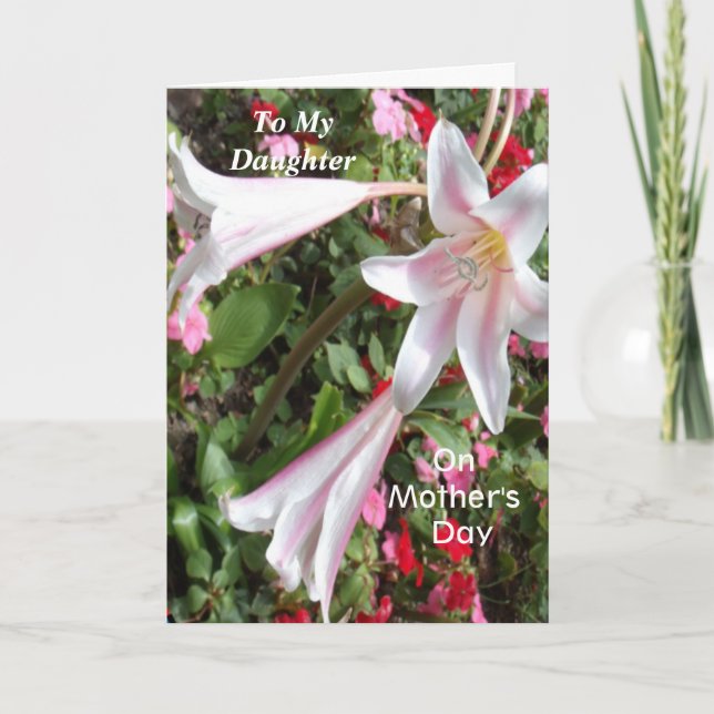 Tarjeta A mi hija en el día de la madre (Anverso)