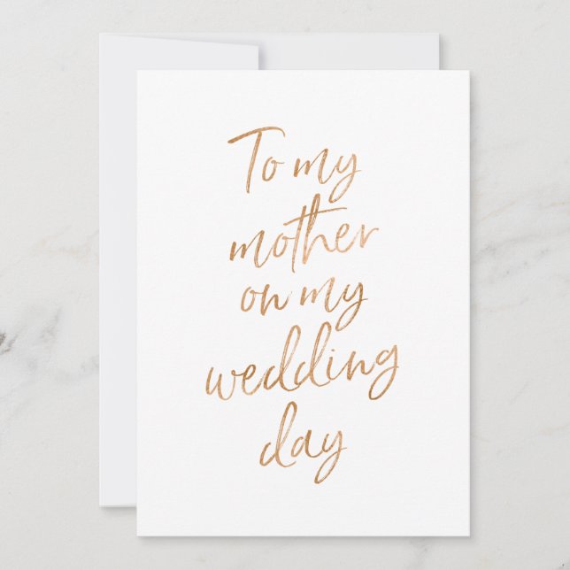 Tarjeta A mi madre el día de mi boda (Anverso)