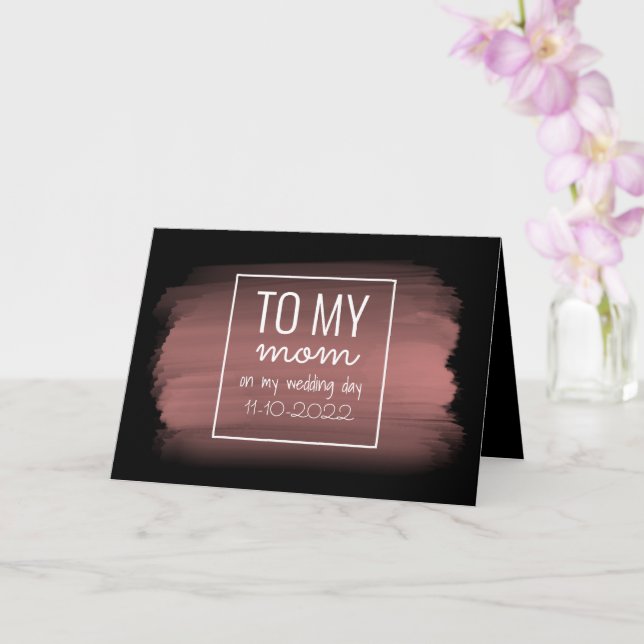 Tarjeta "A MI MAMÁ" | Boda en Rosa Dorado y Negro (Orquídea)