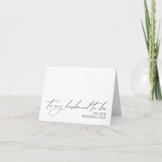 Tarjeta "A mi marido para estar en mi día de bodas (Anverso)